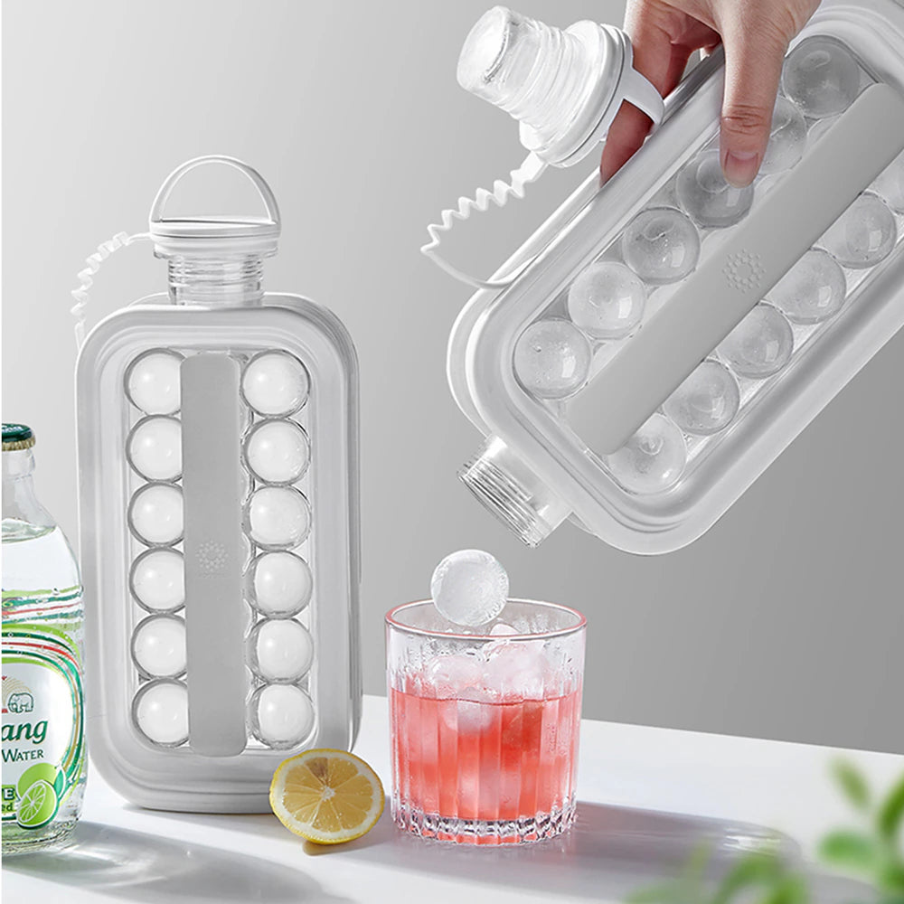 Portable Silicone Ice Ball Maker with 2-in-1 Functionality: Creative Ice Cube Mold for Kitchen and Bar Gadgets